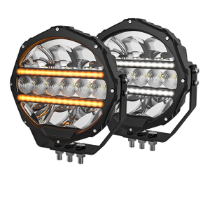 Luces de conducción redondas de 9 pulgadas con luz de posición blanca ámbar jg-d090-c