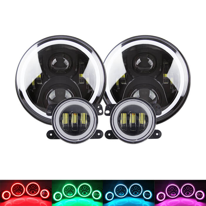 7 "RGB Halo Ring Flight and Fog Light Kit JG-JT02