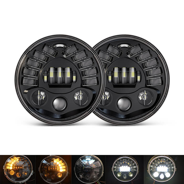 Matriz de 7 pulgadas LED de reemplazo de motocicleta Linterna J001N